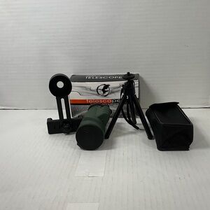 Compact Green Telescope with Tripod and Phone Adapter